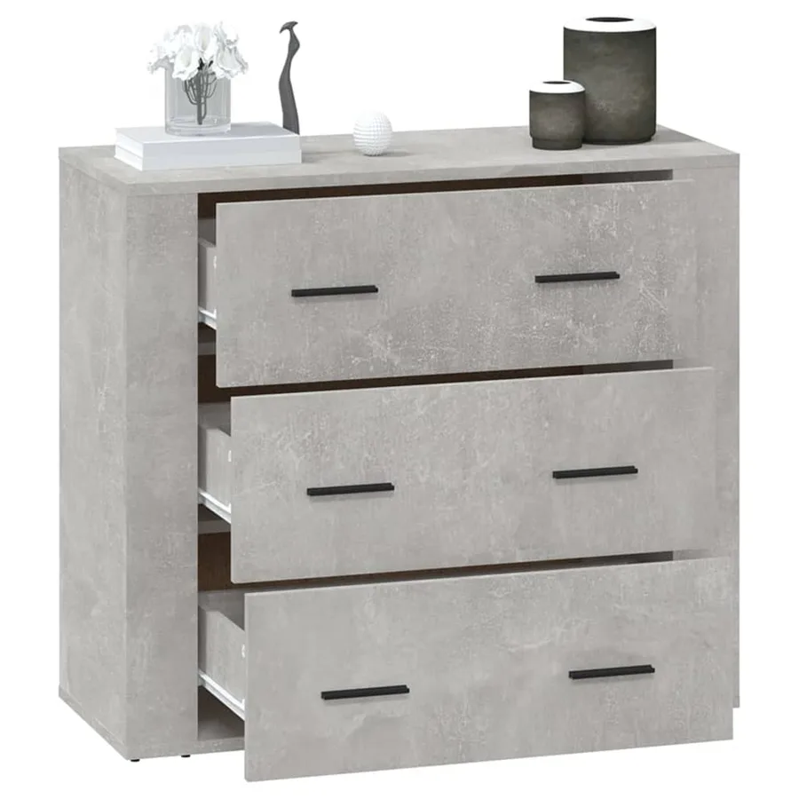 Buffet Gris béton 80x33x70 cm Bois d'ingénierie - 8
