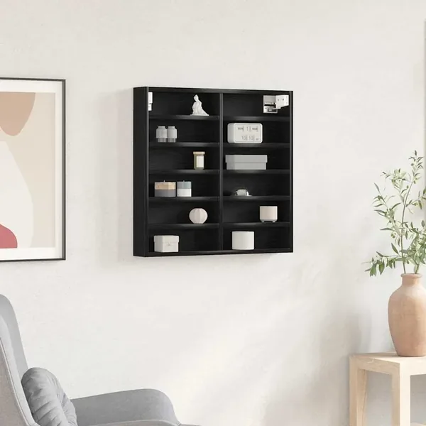 Vitrine Chêne noir 60 x 8,5 x 58 cm Bois d'ingénierie