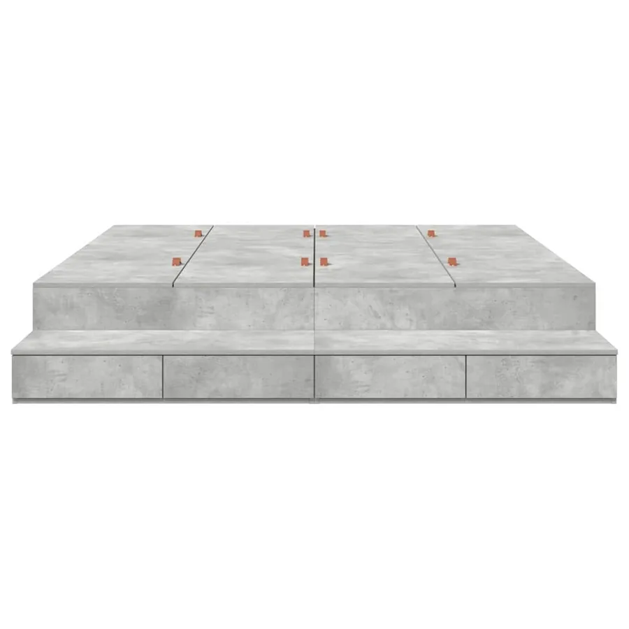 Cadre de lit avec rangement Gris béton 180 cm Bois d'ingénierie - 4