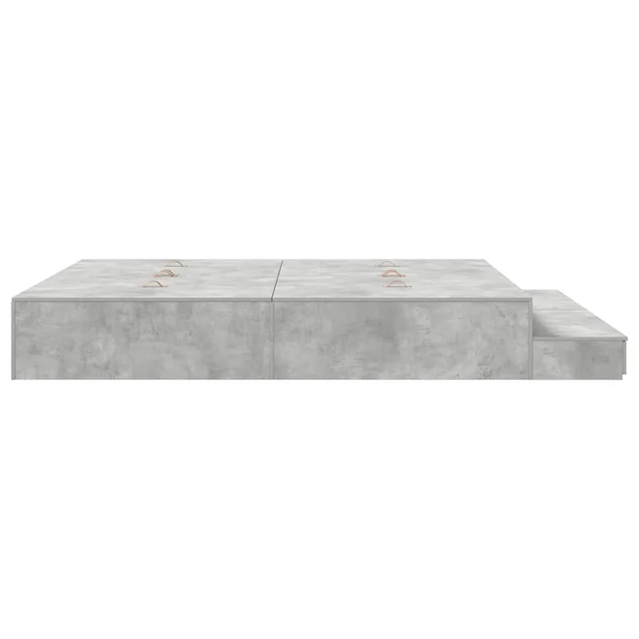 Cadre de lit avec rangement Gris béton 180 cm Bois d'ingénierie - 5