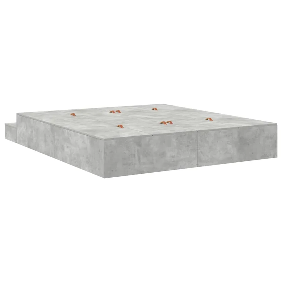Cadre de lit avec rangement Gris béton 180 cm Bois d'ingénierie - 6