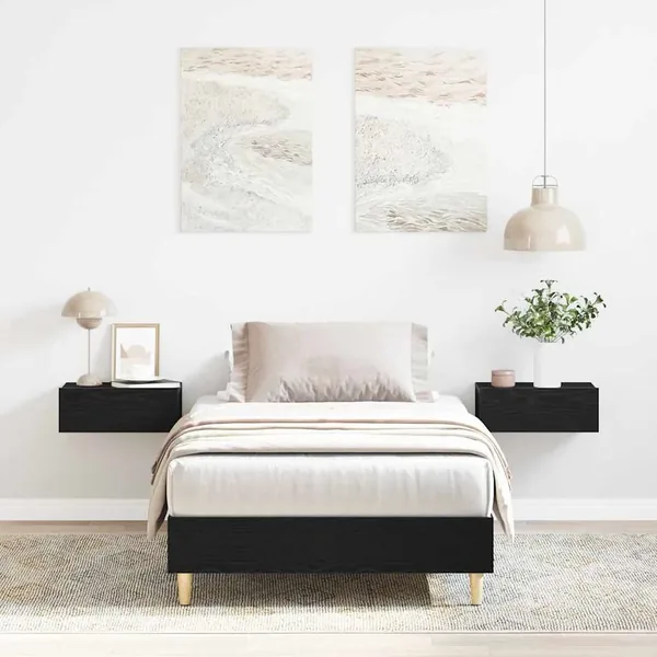 Cadre de lit Chêne noir 193 x 78 x 25 cm Bois d'ingénierie