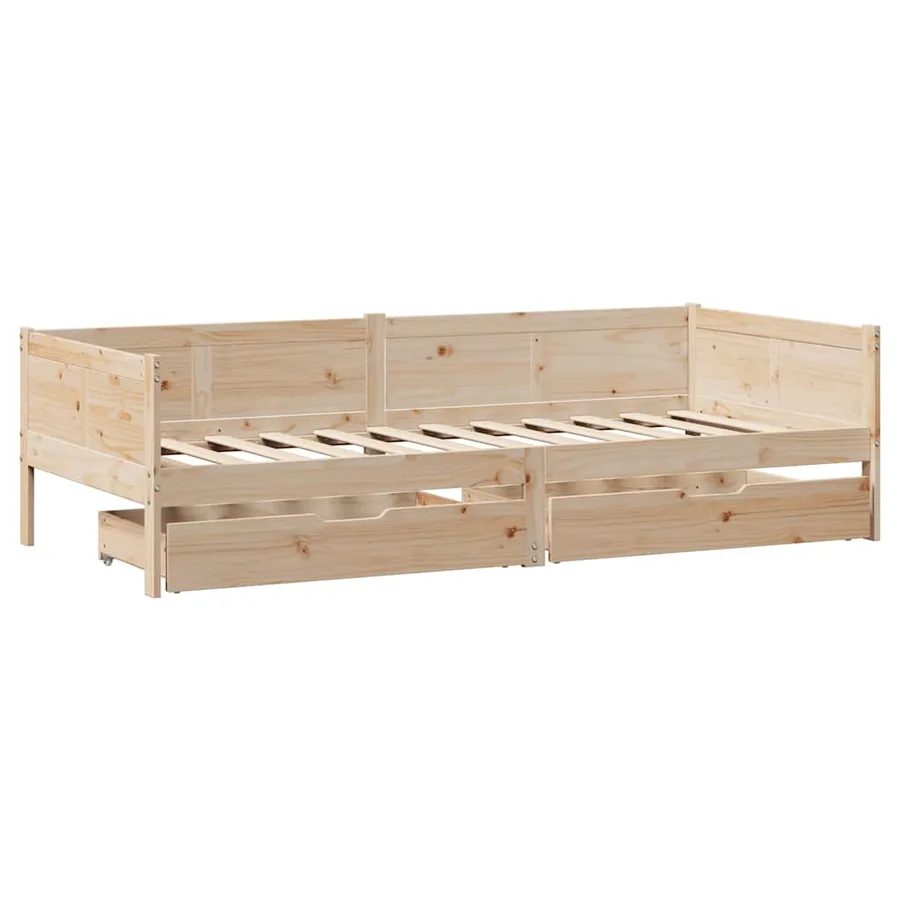 Lit de jour avec tiroirs sans matelas 80x200 cm bois massif - 3