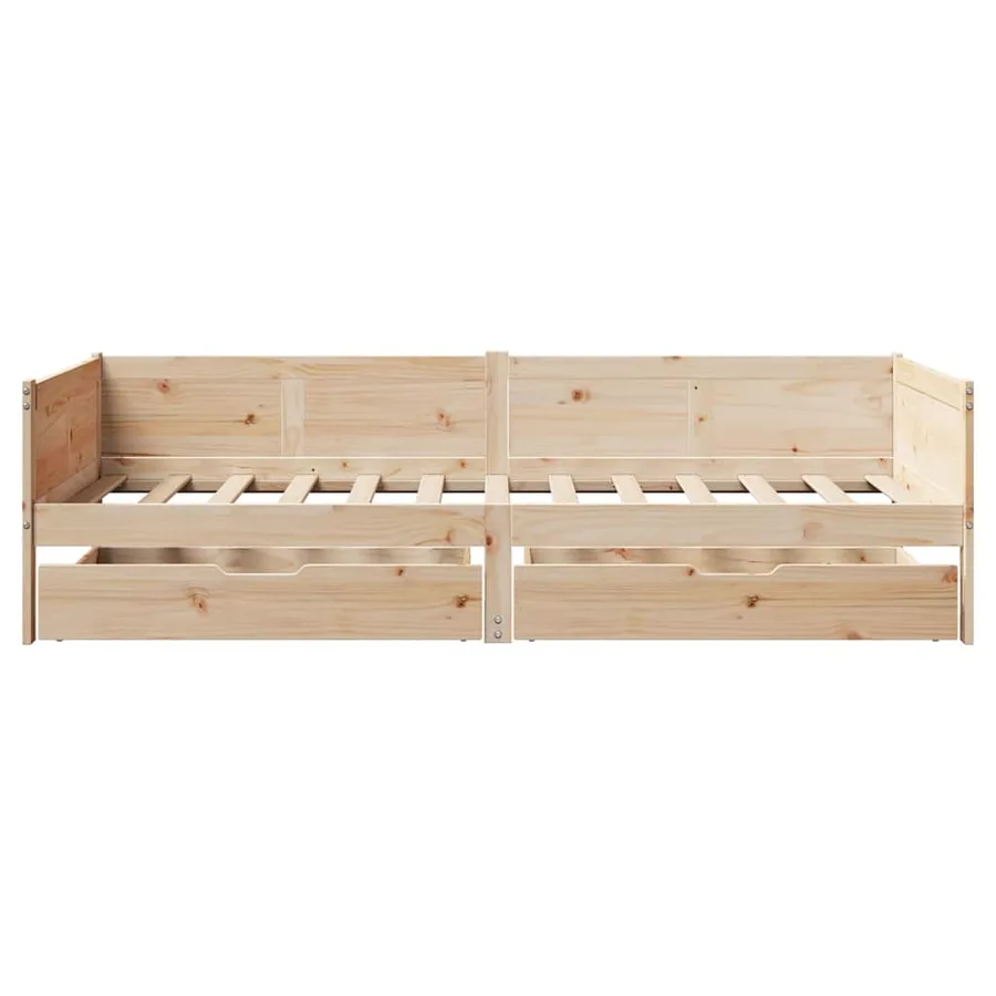 Lit de jour avec tiroirs sans matelas 80x200 cm bois massif - 4