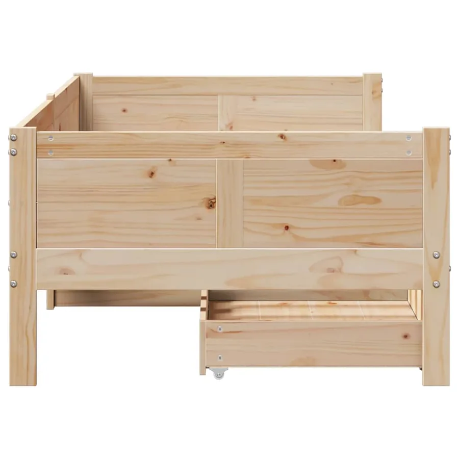 Lit de jour avec tiroirs sans matelas 80x200 cm bois massif - 5