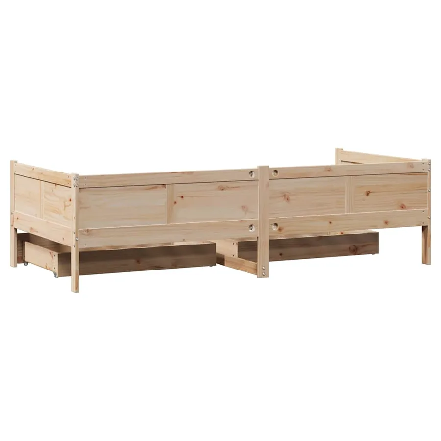 Lit de jour avec tiroirs sans matelas 80x200 cm bois massif - 6