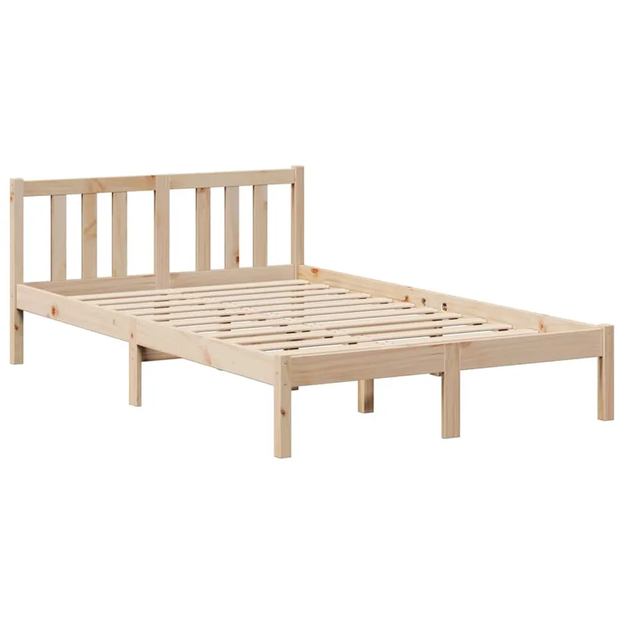 Lit bibliothèque sans matelas 135x190 cm bois de pin massif - 8