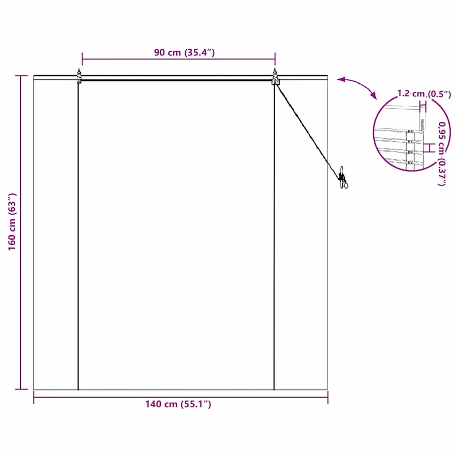 Store enrouleur Marron 140 x 160 cm Bambou - 15