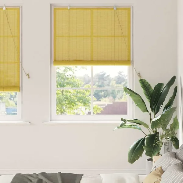Store enrouleur Jaune 110 x 220 cm Bambou