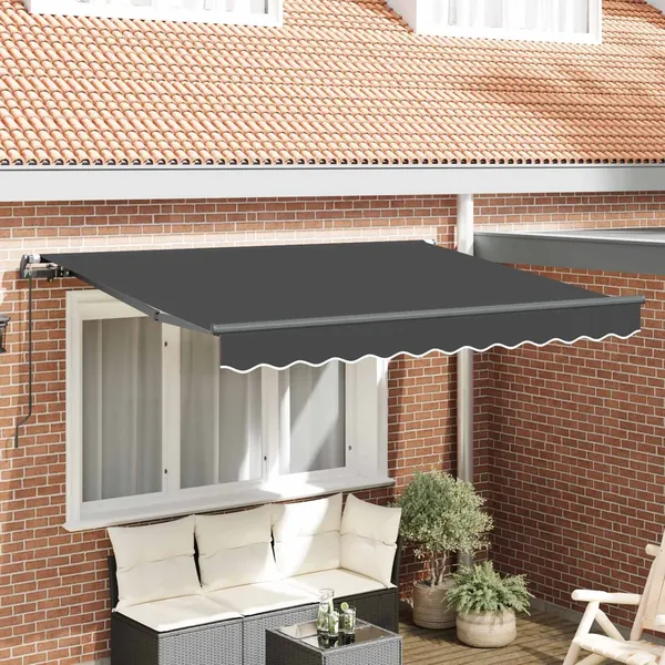 Auvent Rétractable Anthracite 300 x 200 cm tissu