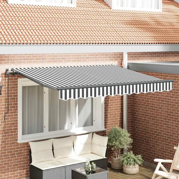Auvent Rétractable Anthracite 250 x 200 cm tissu