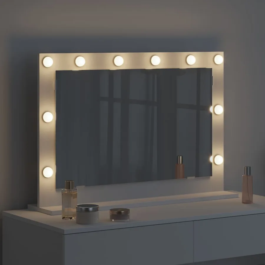 Miroir de vanité Blanc 80 x 15 x 18 cm Verre et bois composite - 3