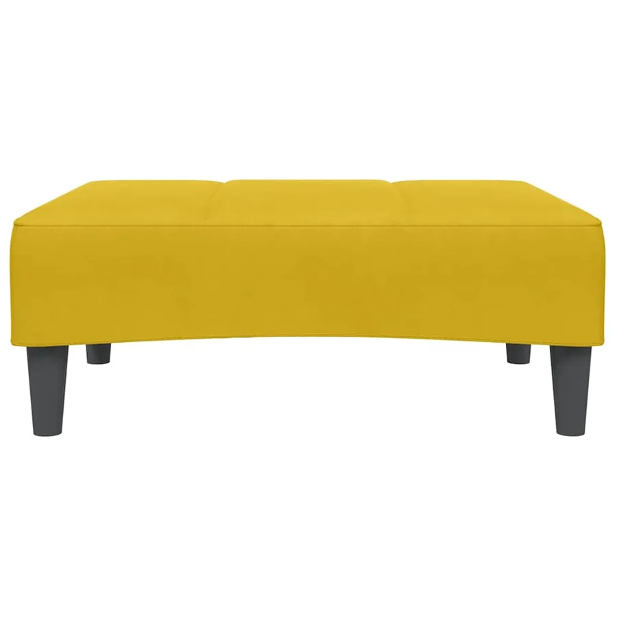 Repose-pied jaune 77x55x31 cm velours - 4