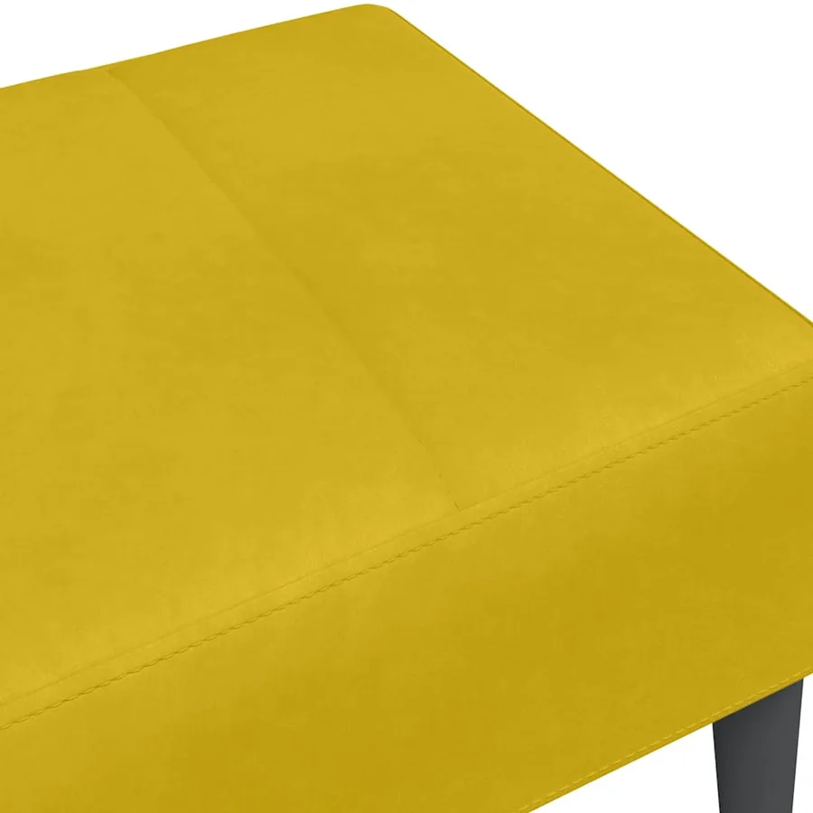 Repose-pied jaune 77x55x31 cm velours - 6