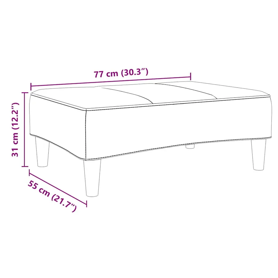 Repose-pied jaune 77x55x31 cm velours - 8