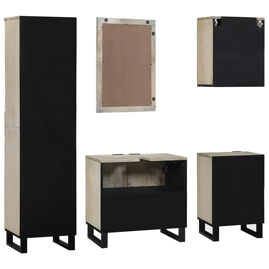 Ensemble de mobilier de salle de bain 5 pcs Brun Noyé - 9
