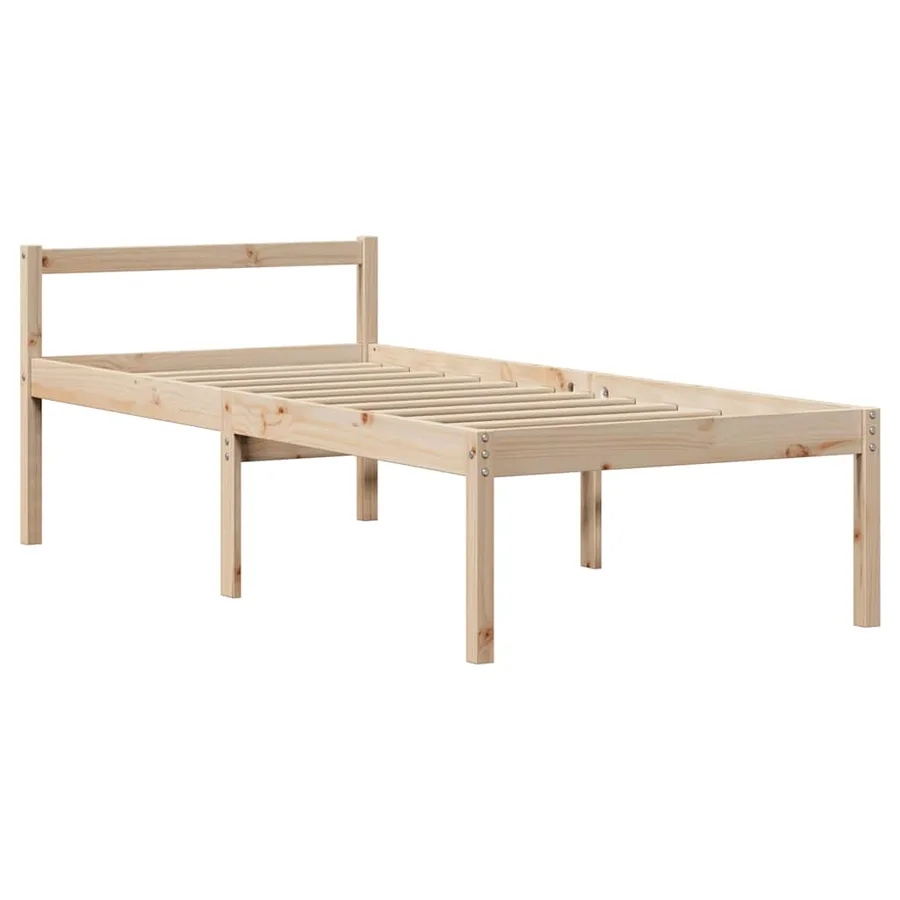 Lit bibliothèque sans matelas 90x200 cm bois de pin massif - 8