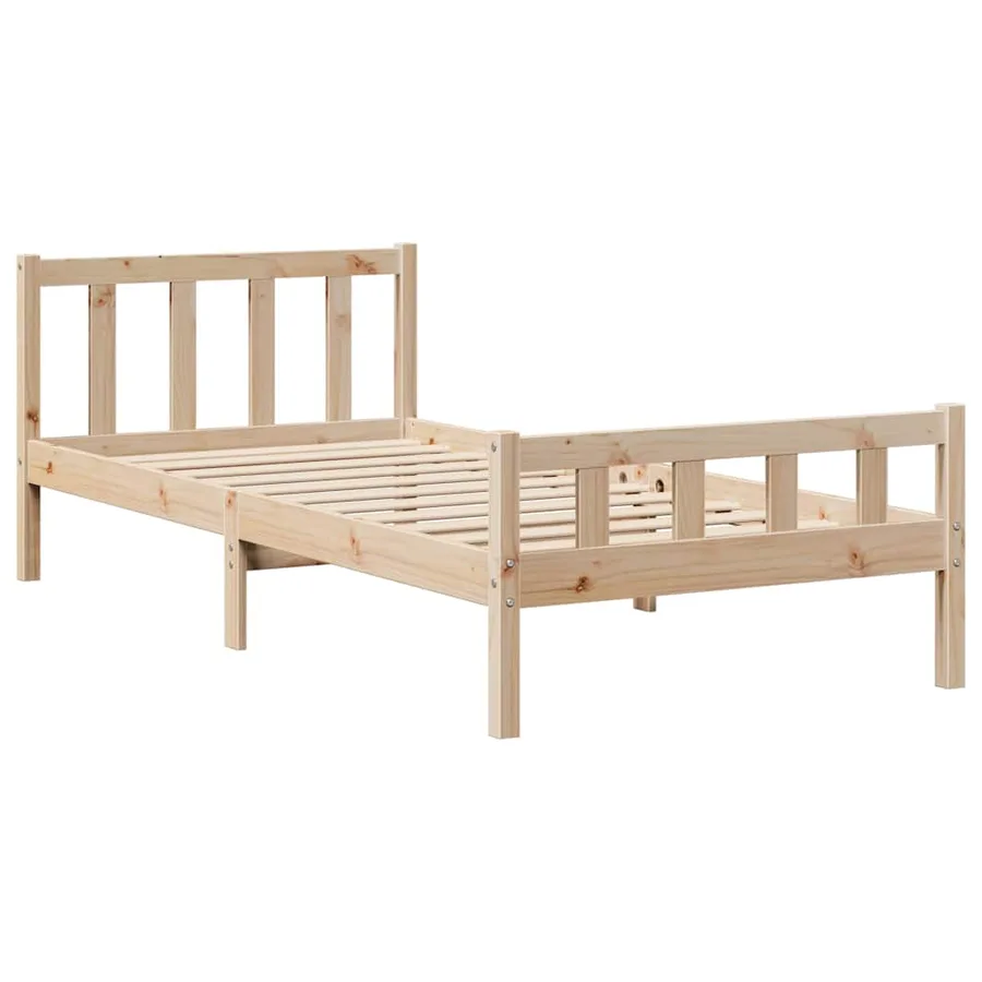 Lit bibliothèque sans matelas 90x190 cm bois de pin massif - 8