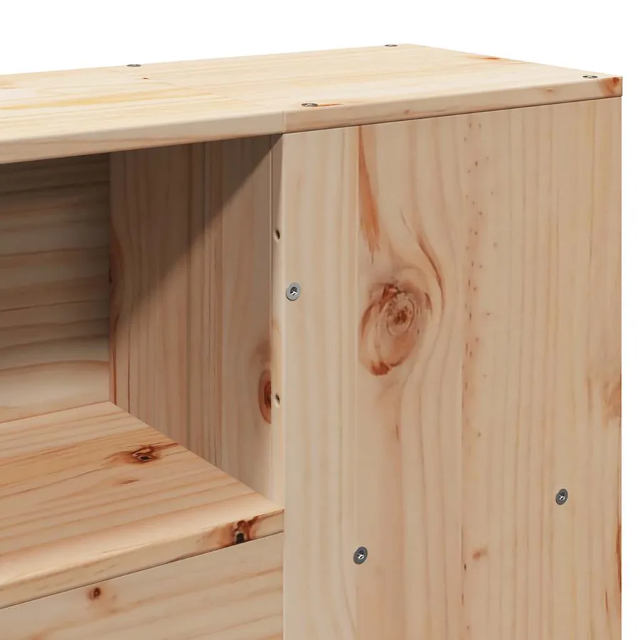 Lit bibliothèque sans matelas 90x190 cm bois de pin massif - 9