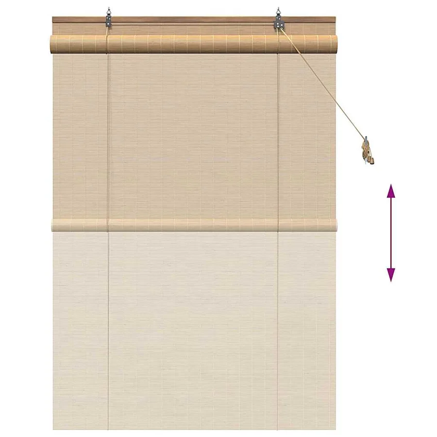 Store enrouleur Marron 100 x 160 cm Bambou - 13
