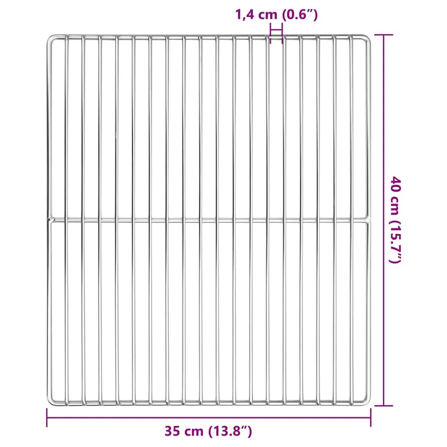 Grille de barbecue Argenté 40 x 35 cm Acier inoxydable - 6