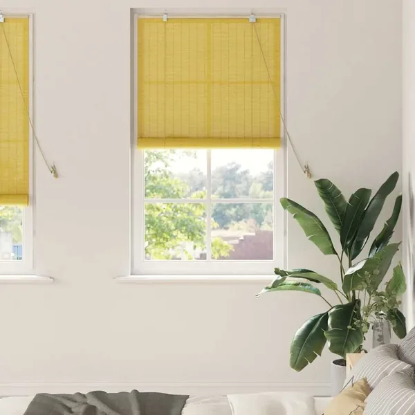 Store enrouleur Jaune 80 x 220 cm Bambou