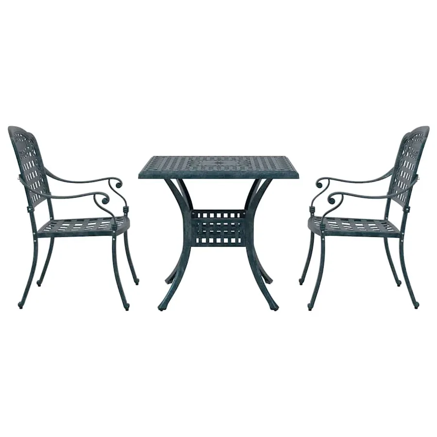 Ensemble de tables de jardin 3 pcs Vert Aluminium coulé - 6