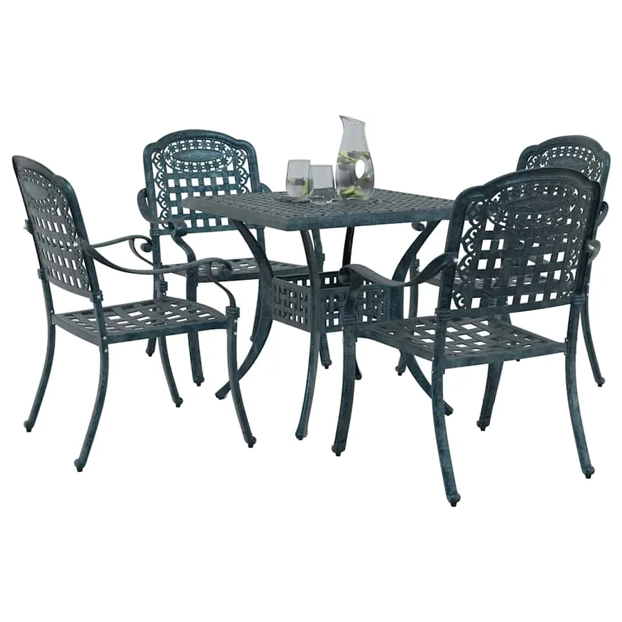 Ensemble de tables de jardin 5 pcs Vert Aluminium coulé - 3