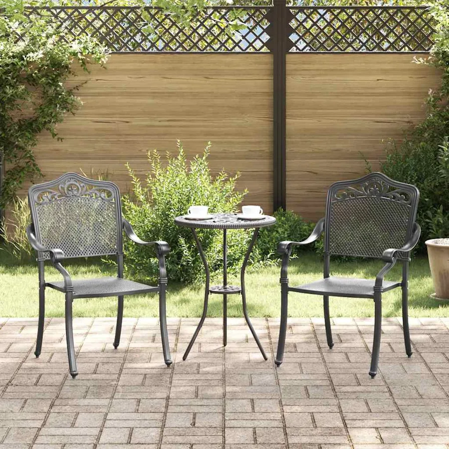 Chaise de jardin 2 pcs Noir 55 x 55 x 92,5cm Aluminium