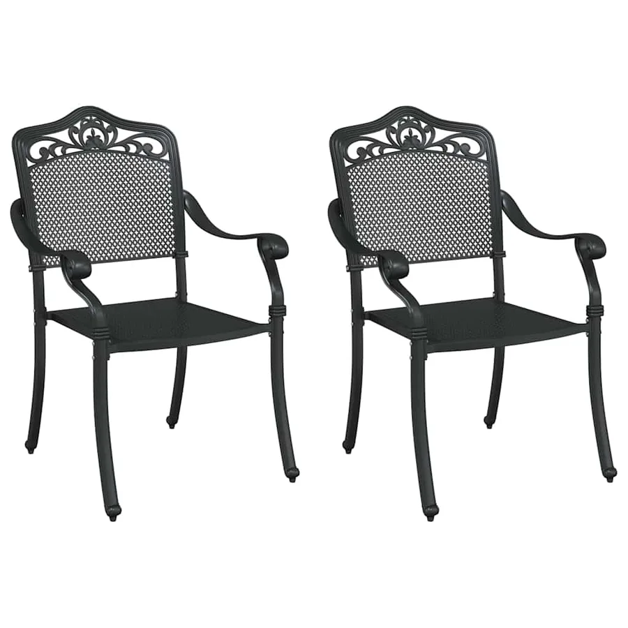 Chaise de jardin 2 pcs Noir 55 x 55 x 92,5cm Aluminium - 2
