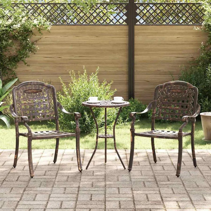 Chaise de jardin 2 pcs Bronze 55 x 56,5 x 91cm Aluminium