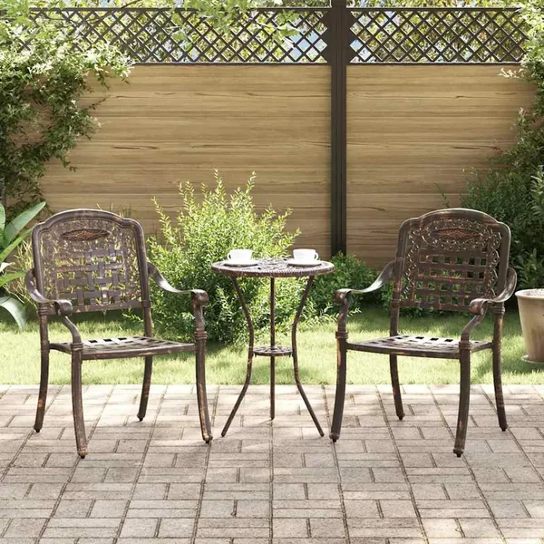 Chaise de jardin 2 pcs Bronze 55 x 56,5 x 91cm Aluminium