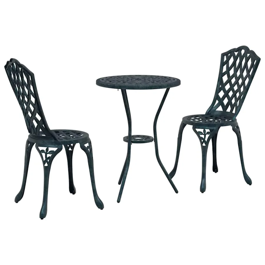 Ensemble bistro de jardin 3 pcs Vert Aluminium - 2