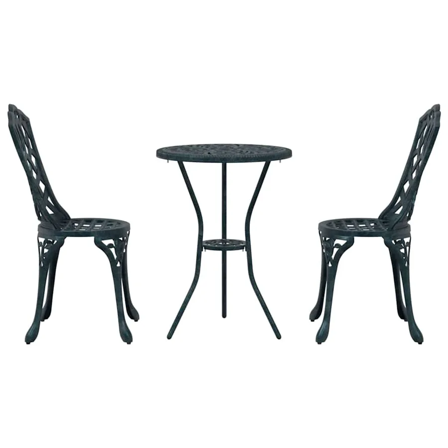 Ensemble bistro de jardin 3 pcs Vert Aluminium - 6