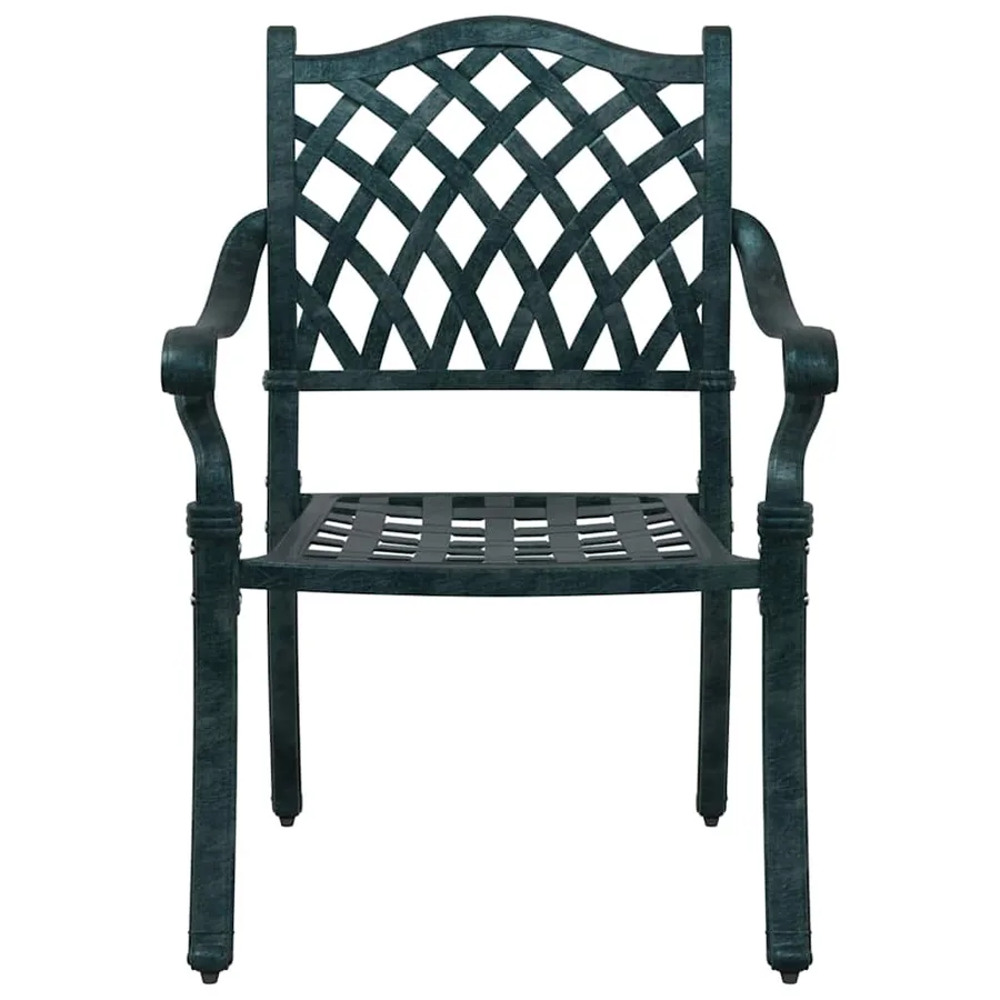 Ensemble de salle à manger pour jardin 5 pcs Vert Aluminium - 9