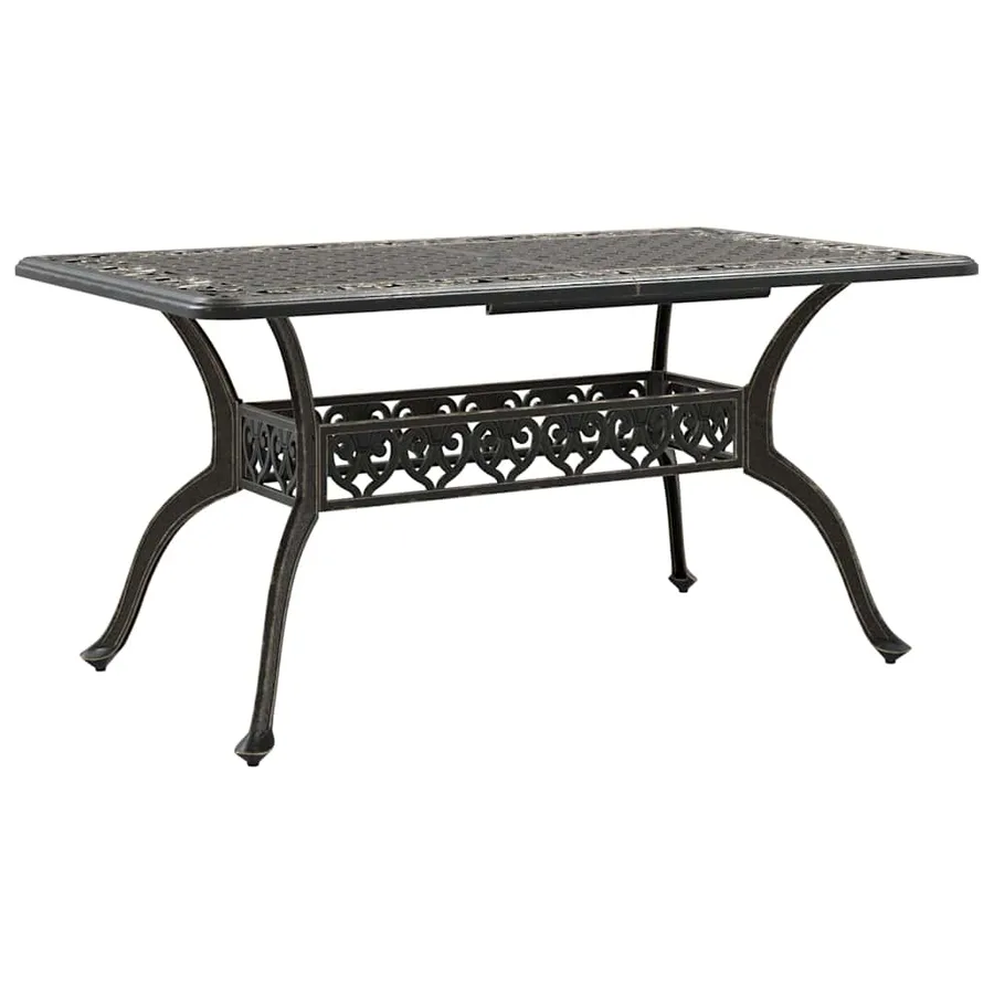 Ensemble de salle à manger pour jardin 7 pcs Bronze Aluminium - 6