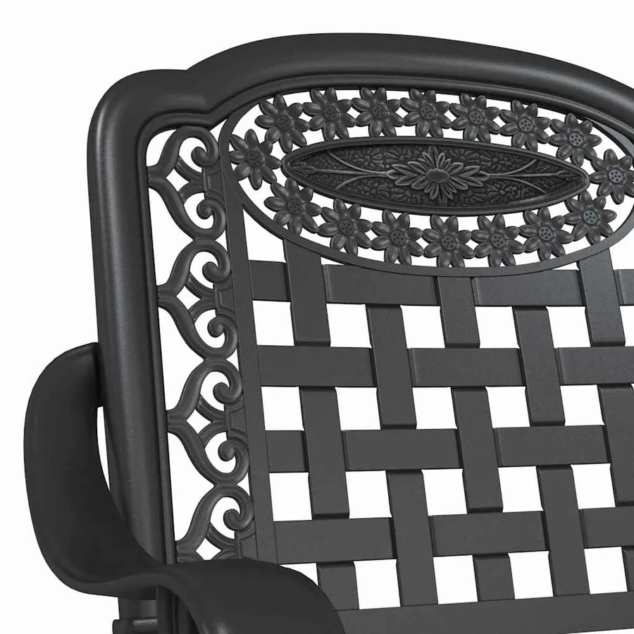Ensemble de tables de jardin 3 pcs Noir Aluminium coulé - 10