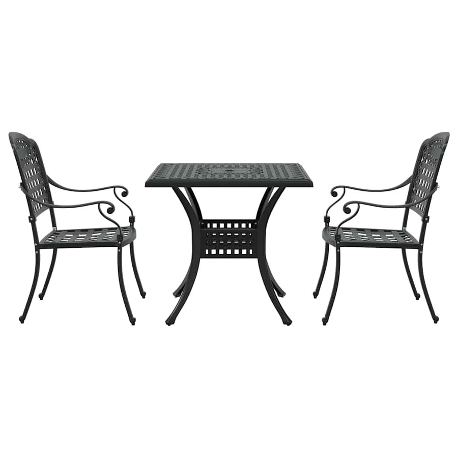 Ensemble de tables de jardin 3 pcs Noir Aluminium coulé - 6