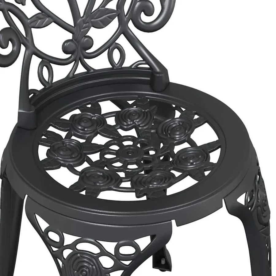 Ensemble bistro de jardin 3 pcs Noir Aluminium - 11
