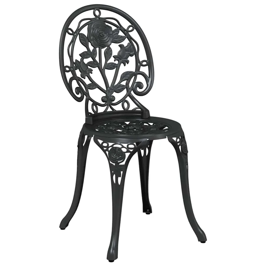 Ensemble bistro de jardin 3 pcs Noir Aluminium - 4