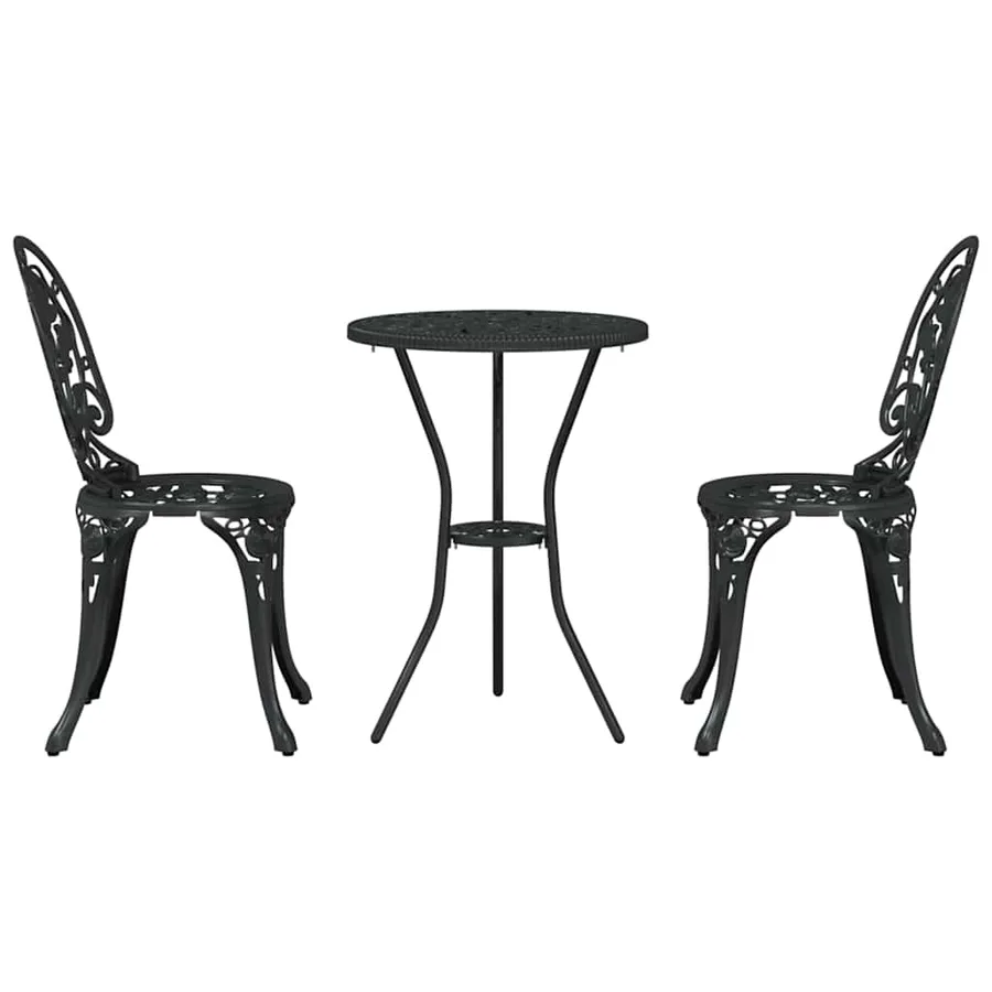 Ensemble bistro de jardin 3 pcs Noir Aluminium - 6