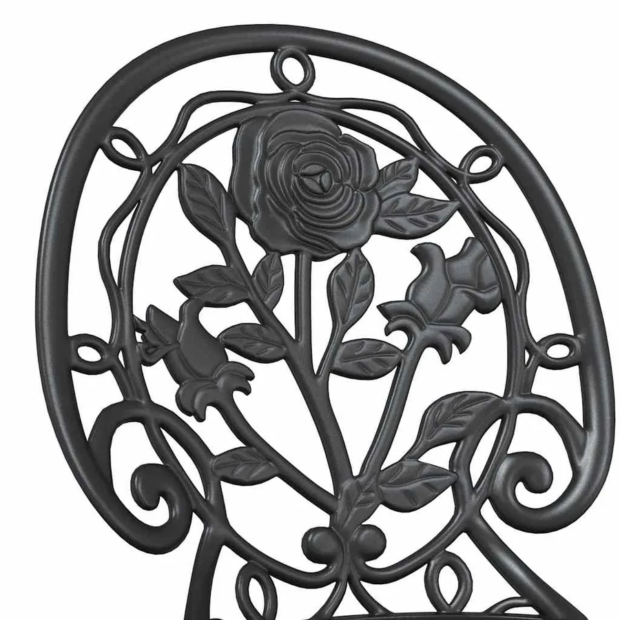 Ensemble bistro de jardin 3 pcs Noir Aluminium - 9