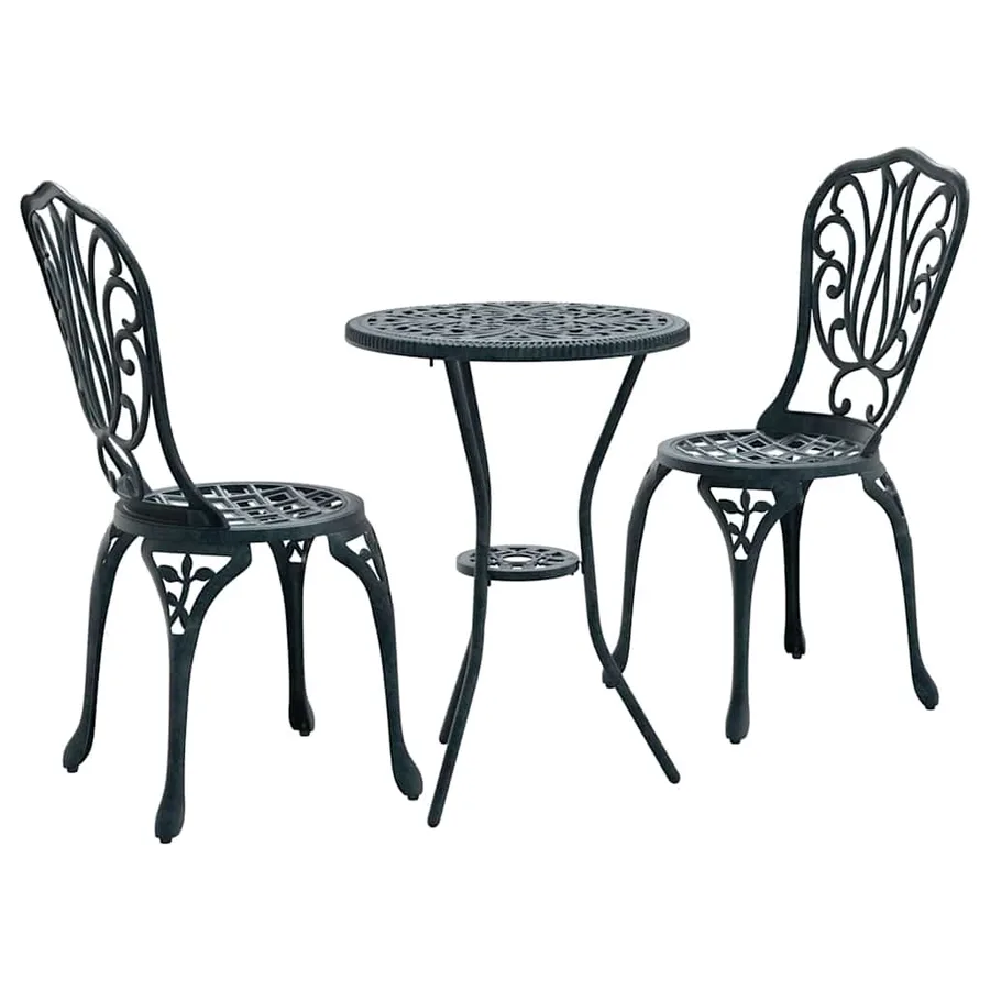 Ensemble bistro de jardin 3 pcs Vert Aluminium - 2