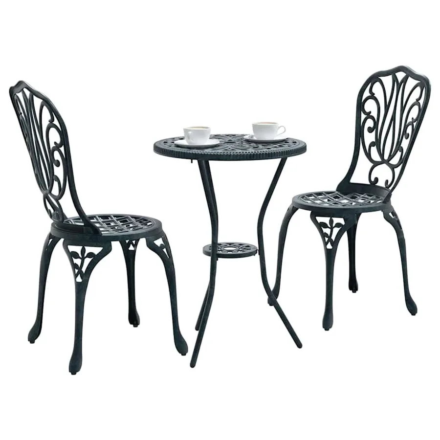 Ensemble bistro de jardin 3 pcs Vert Aluminium - 3