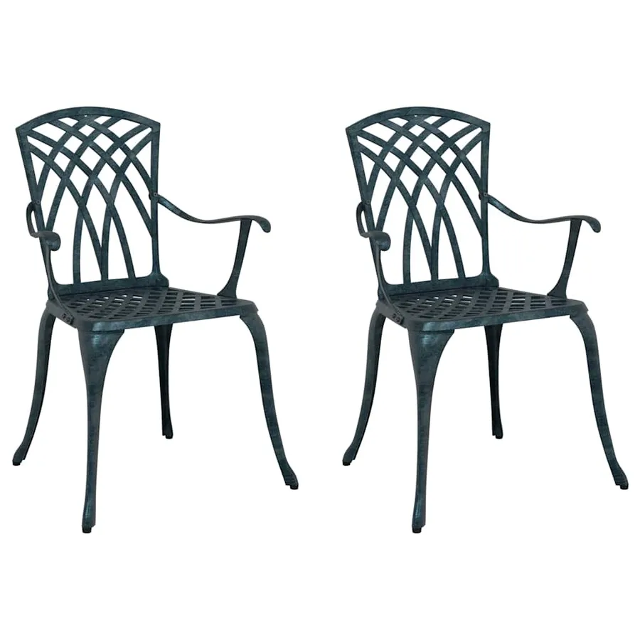 Chaise de jardin 2 pcs Vert 53 x 51 x 88,5cm Aluminium - 2