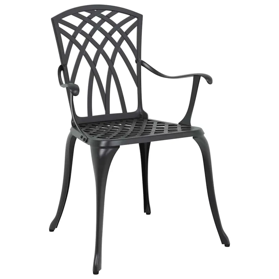 Ensemble de salle à manger pour jardin 7 pcs Noir Aluminium - 6