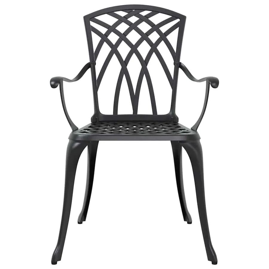Ensemble de salle à manger pour jardin 7 pcs Noir Aluminium - 9