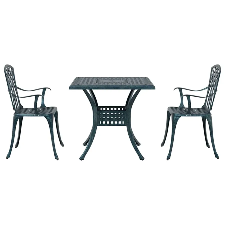 Ensemble de tables de jardin 3 pcs Vert Aluminium coulé - 6