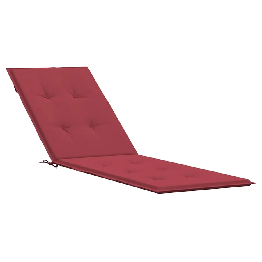Coussin de chaise de terrasse rouge bordeaux (75+105)x50x4 cm - 2