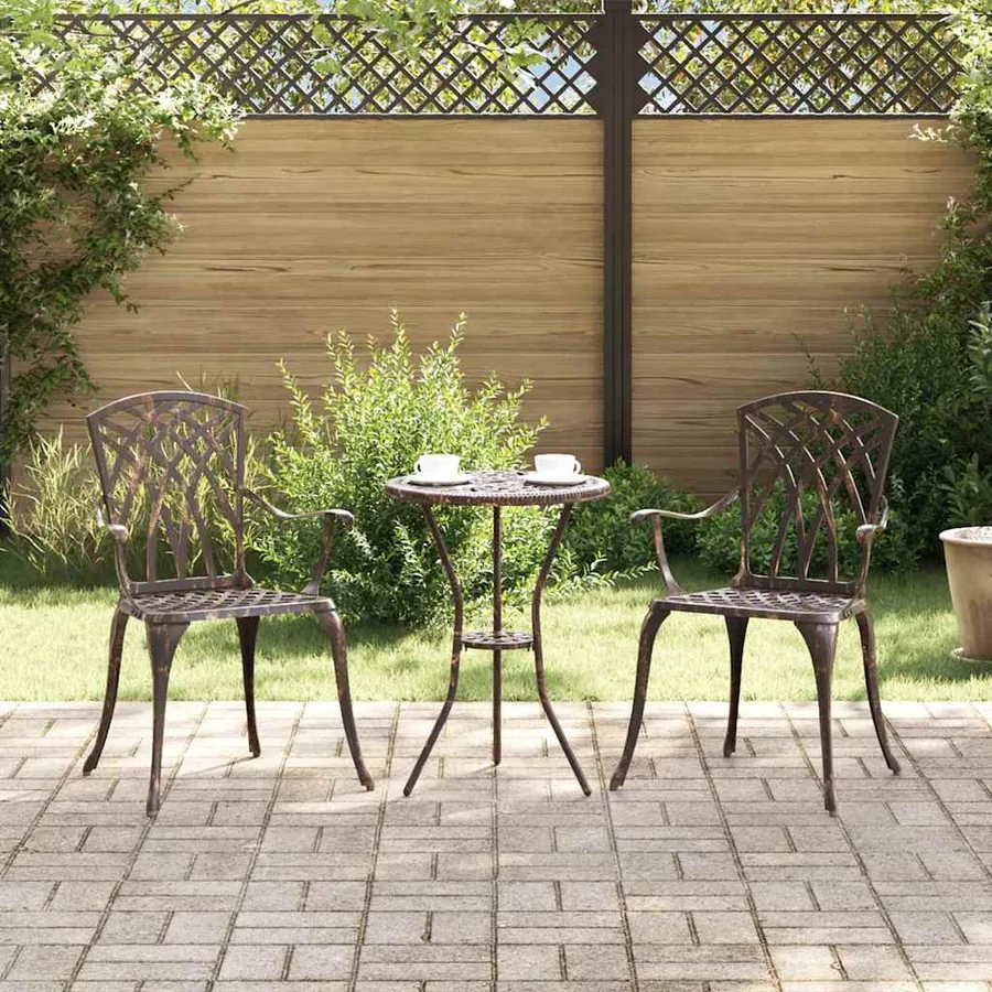 Chaise de jardin 2 pcs Bronze 53 x 51 x 88,5cm Aluminium